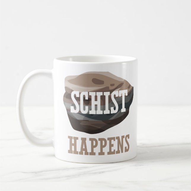 Rolig geologivits - Schist händer Kaffemugg (Vänster)