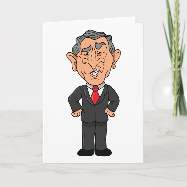Rolig George W Bush Politisk Karikatyr Kort (Framsida)