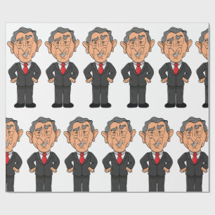 Rolig George W Bush politisk karikatyr Presentpapper