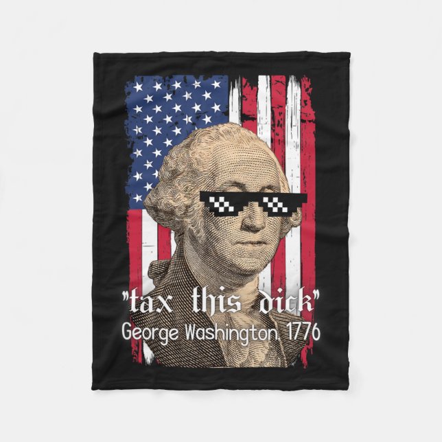 Rolig George Washington Beskatta Detta D 4 juli 20 Fleecefilt (Framsidan)