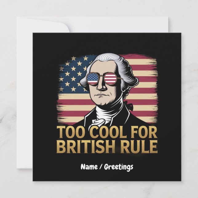 Rolig George Washington För Cool för Brittiskt Sty Inbjudningar (Framsida)