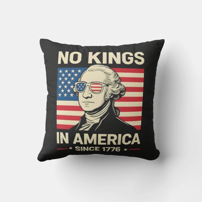 Rolig George Washington Inga kungar Amerika 1776 Kudde (Baksida)