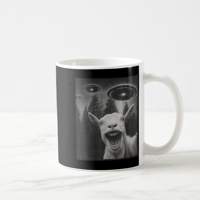 Rolig get selfie utomjording UFO för män kvinnor o Kaffemugg (Höger)