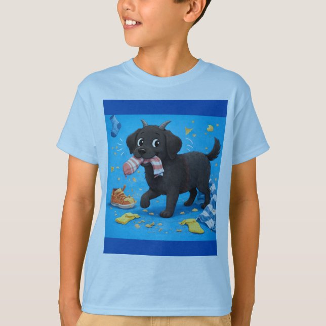 Rolig gethund t-shirt som äter allt | Lätt (Framsida)
