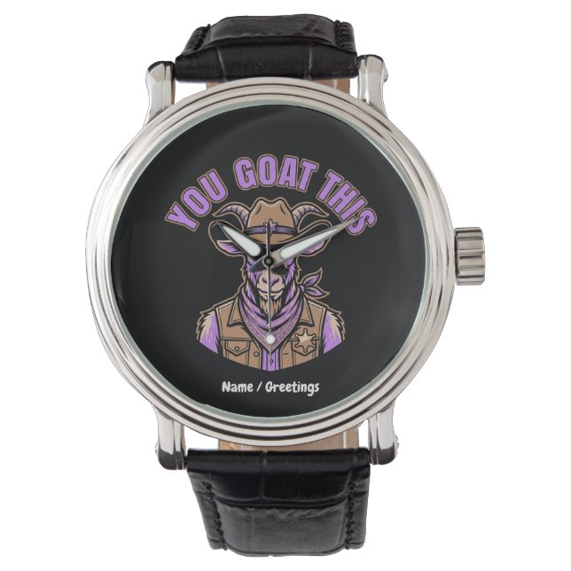 Rolig getmotivationsskämt västlig design armbandsur (Framsida)