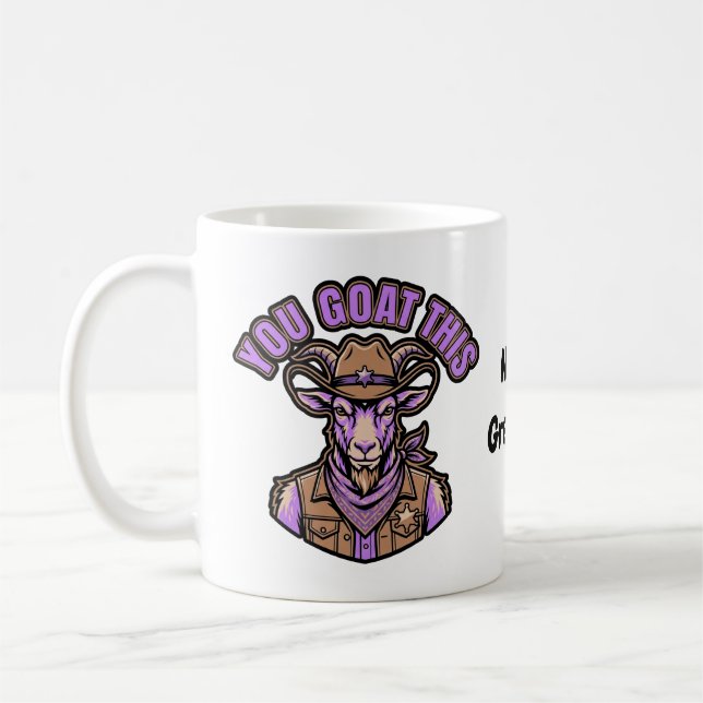 Rolig getmotivationsskämt västlig design kaffemugg (Vänster)
