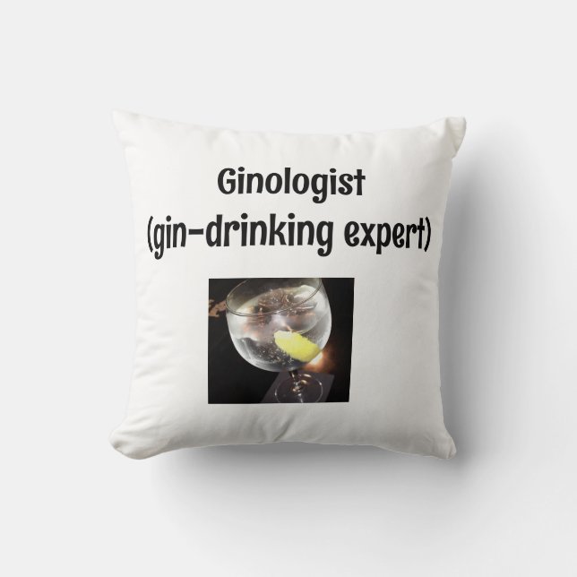 Rolig Gin Drickande  Kudde (Framsida)