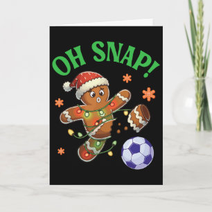 Rolig Gingerbread Fotboll Jul Kaka Oh Snap Kort