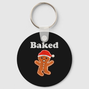Rolig Gingerbread Man Bakad Cookie Bakning Vuxen C Nyckelring