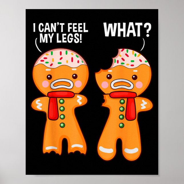 Rolig Gingerbread Man Ginger Bread Män Jul X Poster (Framsidan)