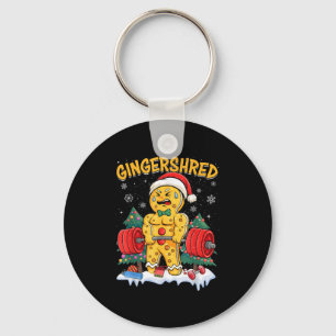 Rolig Gingerbread Man Gingershred Gym Kroppsbyggan Nyckelring