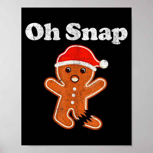 Rolig Gingerbread Man Oh Snap Julgodiskos Poster (Framsidan)