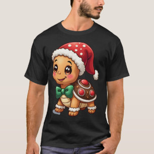 Rolig Gingerbread Man Sköldpadda Jul Kvinnor Män T Shirt