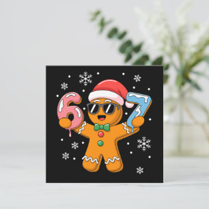 Rolig Gingerbread Sex Sju 67 Glass Drip Jul Julkort
