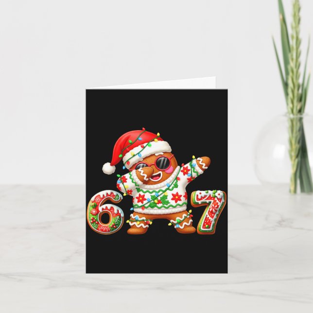 Rolig Gingerbread Six Seven 67 Glass Strömmande Ju Kort (Framsida)
