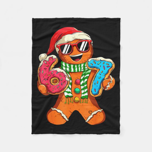 Rolig Gingerbread Six Seven 67 Meme Glass Chri Fleecefilt (Framsidan)