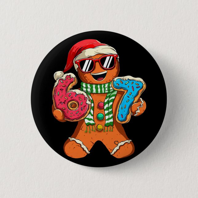 Rolig Gingerbread Six Seven 67 Meme Glass Chri Knapp (Framsida)