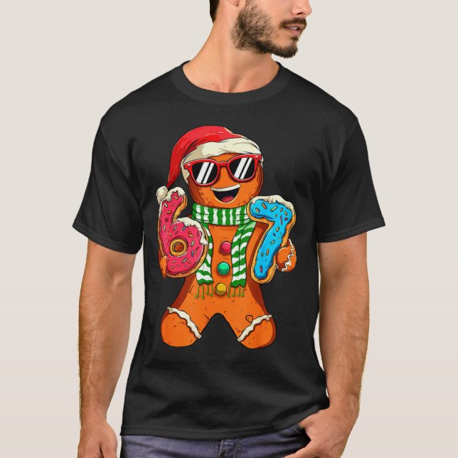 Rolig Gingerbread Six Seven 67 Meme Glass Chri T Shirt (Framsida)