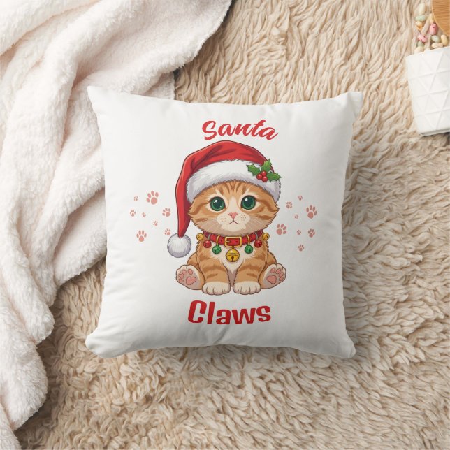 Rolig Gingerkatt Jul Santa Hatt Puns Kudde (Filt)