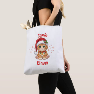 Rolig Gingerkatt Jul Tomtehatt Puns Tygkasse