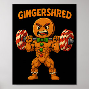 Rolig Gingkaka Jul Gym Träning Poster
