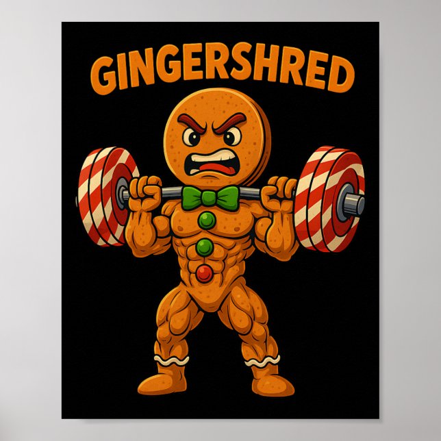 Rolig Gingkaka Jul Gym Träning Poster (Framsidan)