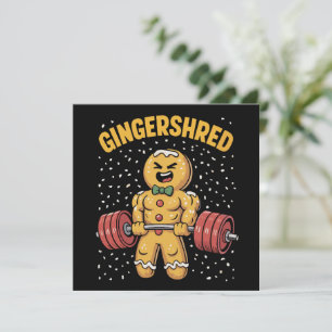 Rolig Gingkakor Man Gym Kroppsträning Julkort