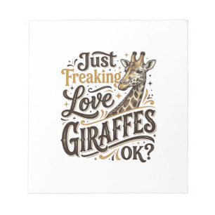 Rolig Giraff Älskare Vintage Typografi Tröja Desig Anteckningsblock