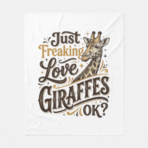 Rolig Giraff Älskare Vintage Typografi Tröja Desig Fleecefilt