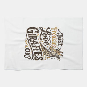 Rolig Giraff Älskare Vintage Typografi Tröja Desig Kökshandduk