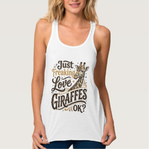 Rolig Giraff Älskare Vintage Typografi Tröja Desig Linne Med Racerback
