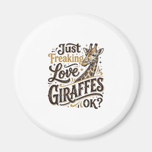Rolig Giraff Älskare Vintage Typografi Tröja Desig Magnet