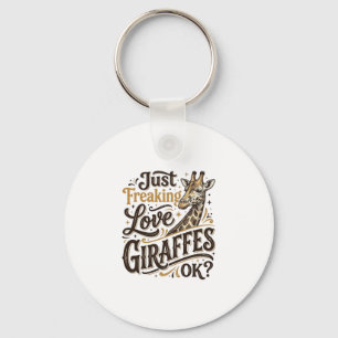 Rolig Giraff Älskare Vintage Typografi Tröja Desig Nyckelring