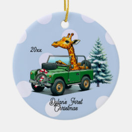 Rolig Giraff Babys Första Jul Julgransprydnad Keramik