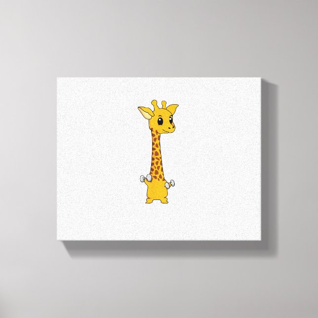 Rolig Giraff Camelopard Lifting Gym Motivation  Canvastryck (Framsida)