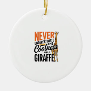 Rolig Giraff Citat Vintage Vector T-Shirt Design_ Julgransprydnad Keramik
