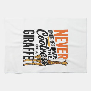 Rolig Giraff Citat Vintage Vector T-Shirt Design_ Kökshandduk