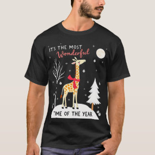 Rolig Giraff Den Mest Underbara Tiden Jul T- T Shirt
