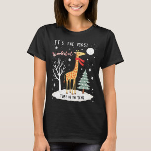Rolig Giraff Den Mest Underbara Tiden Jul T- T Shirt