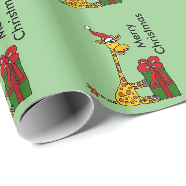 Rolig giraff i design för Santa hattjul Presentpapper (Rullad Hörn)