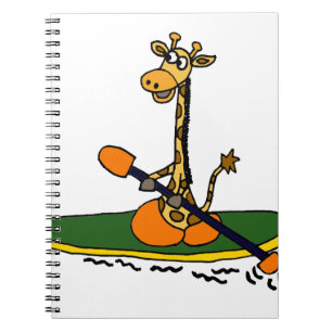 Rolig giraff i kajak anteckningsbok