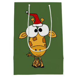 Rolig giraff i konst för Santa hattjul