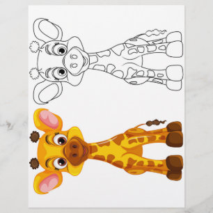 Rolig giraff målarbild reklamblad