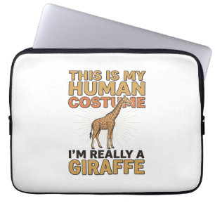 Rolig Giraff Mänsklig Kostym Vintage Gravyr T-Shir Laptop Fodral