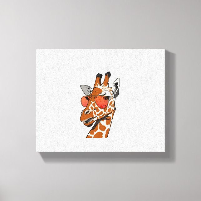 Rolig giraff med solglasögon presentidé för giraff canvastryck (Framsida)