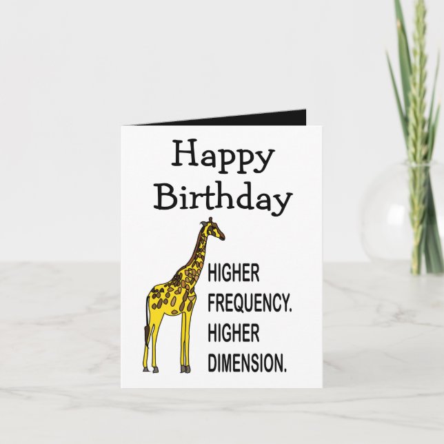 Rolig Giraff Puns Glad Födelsedag Kort (Framsida)