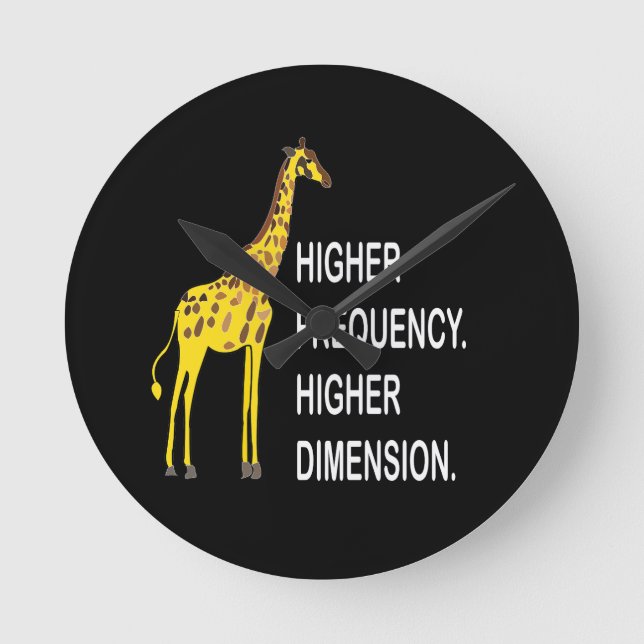 Rolig Giraff Puns Rund Klocka (Framsida)