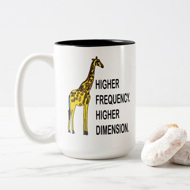 Rolig Giraff Puns Två-Tonad Mugg (Med munk)