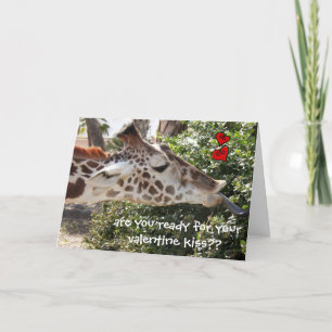 Rolig giraff, redo för din VALENTINkyss?? Helgkort