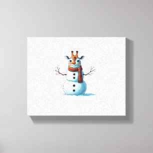 Rolig Giraff Snömann Halsduk Jul Kvinnor Män Canvastryck